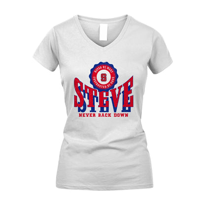 Your Name Never Back Down Shirt STEVE M1-33