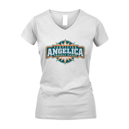 Certified Your Name Trouble Maker Shirt ANGELICA M1-36
