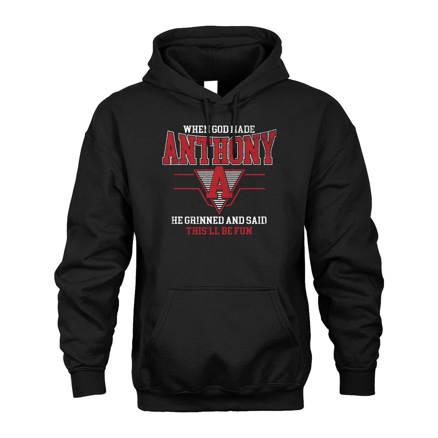 When God Made Your Name He Grinned And Said This'll Be Fun Baseball Shirt ANTHONY M1-29