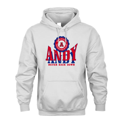 Your Name Never Back Down Shirt ANDY M1-33