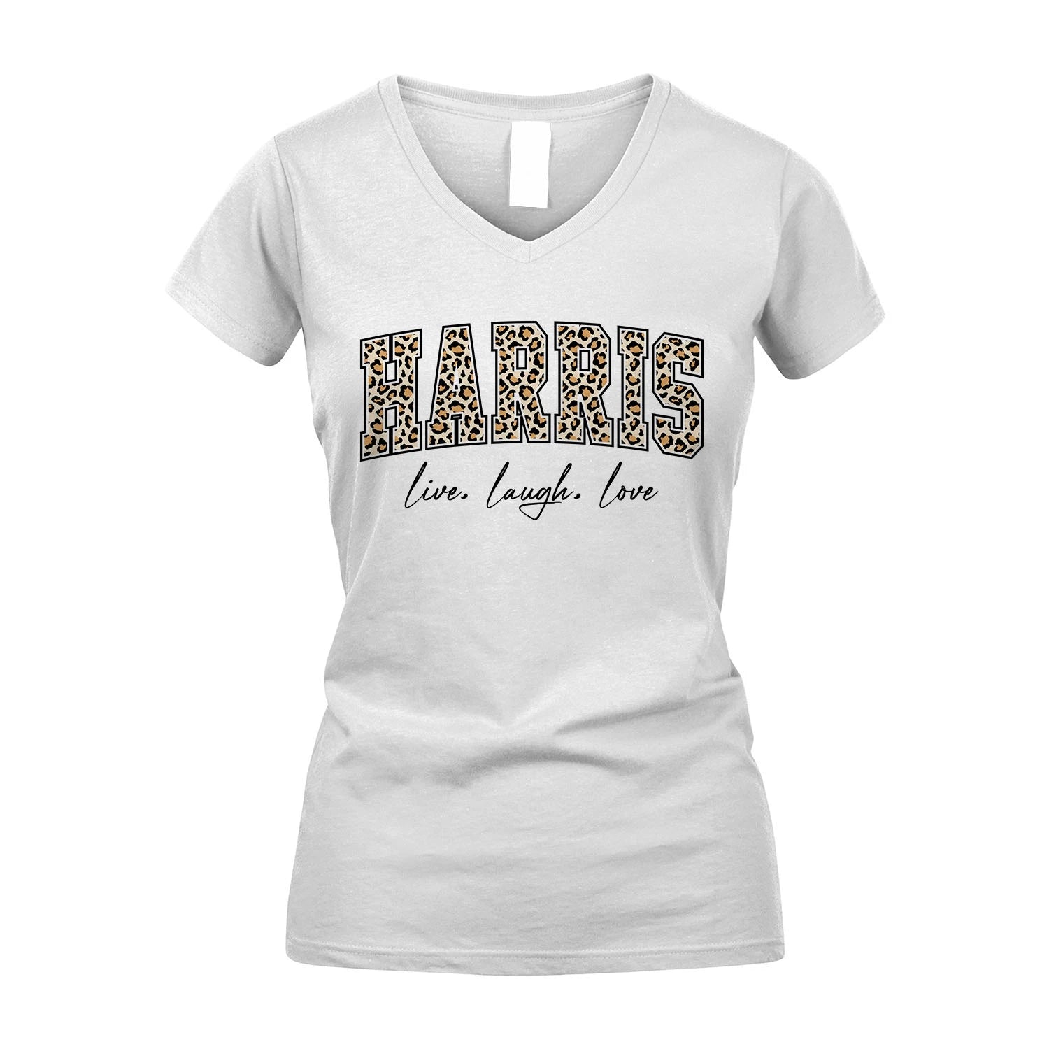 Live Laugh Love Custom Name With Leopard Pattern Shirt HARRIS M1-13