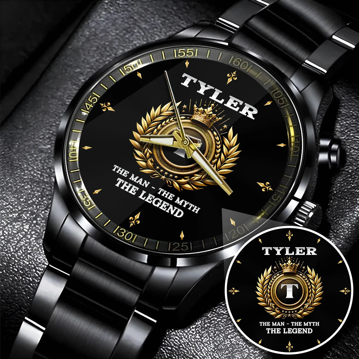 The Man The Myth The Legend Olive Crown Watch TYLER M1-W5