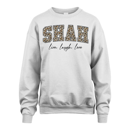 Live Laugh Love Custom Name With Leopard Pattern Shirt SHAH M1-13