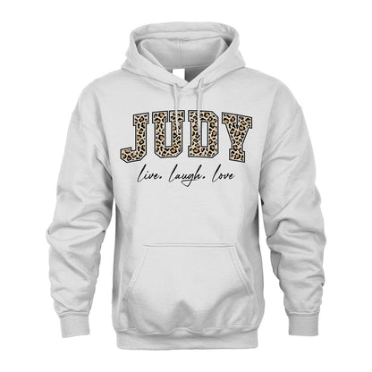 Live Laugh Love Custom Name With Leopard Pattern Shirt JUDY M1-13