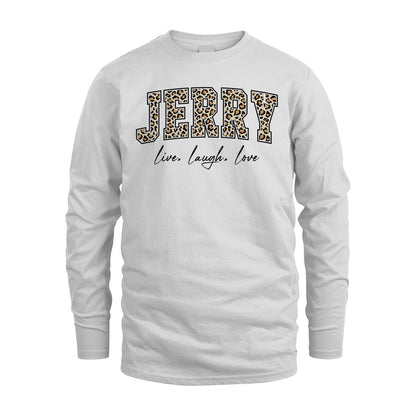 Live Laugh Love Custom Name With Leopard Pattern Shirt JERRY M1-13
