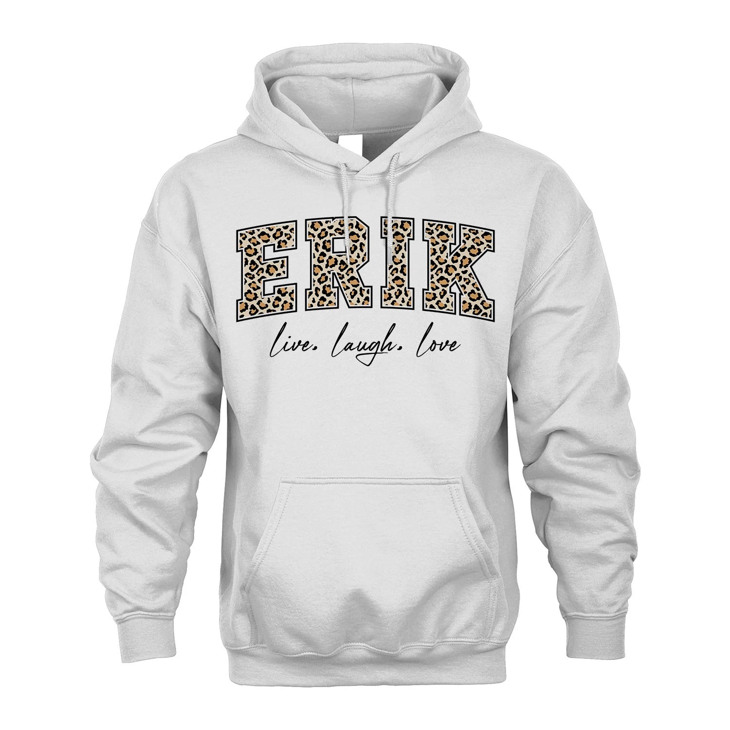 Live Laugh Love Custom Name With Leopard Pattern Shirt ERIK M1-13