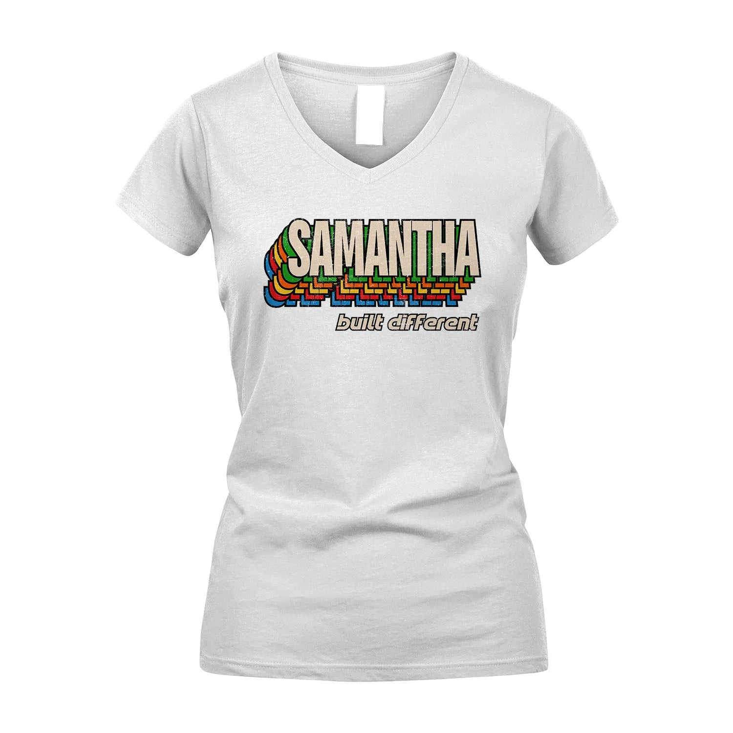 Your Name Built Different Retro Shirt SAMANTHA M1-26