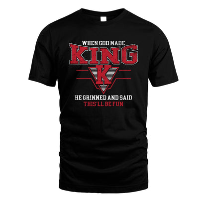 When God Made Your Name He Grinned And Said This'll Be Fun Baseball Shirt KING M1-29