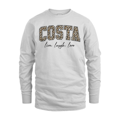Live Laugh Love Custom Name With Leopard Pattern Shirt COSTA M1-13