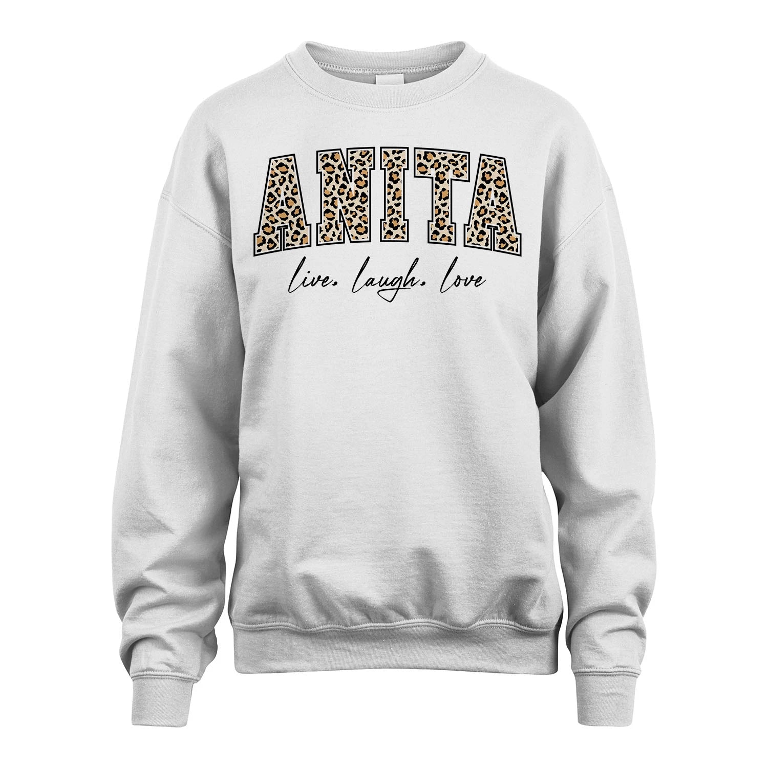 Live Laugh Love Custom Name With Leopard Pattern Shirt ANITA M1-13