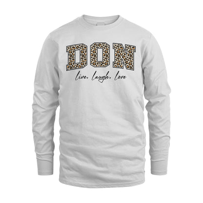 Live Laugh Love Custom Name With Leopard Pattern Shirt DON M1-13