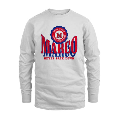 Your Name Never Back Down Shirt MARCO M1-33