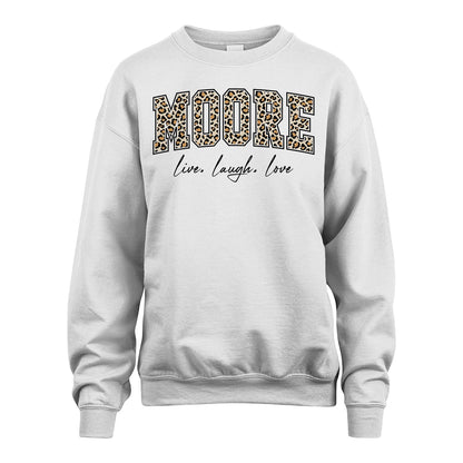 Live Laugh Love Custom Name With Leopard Pattern Shirt MOORE M1-13