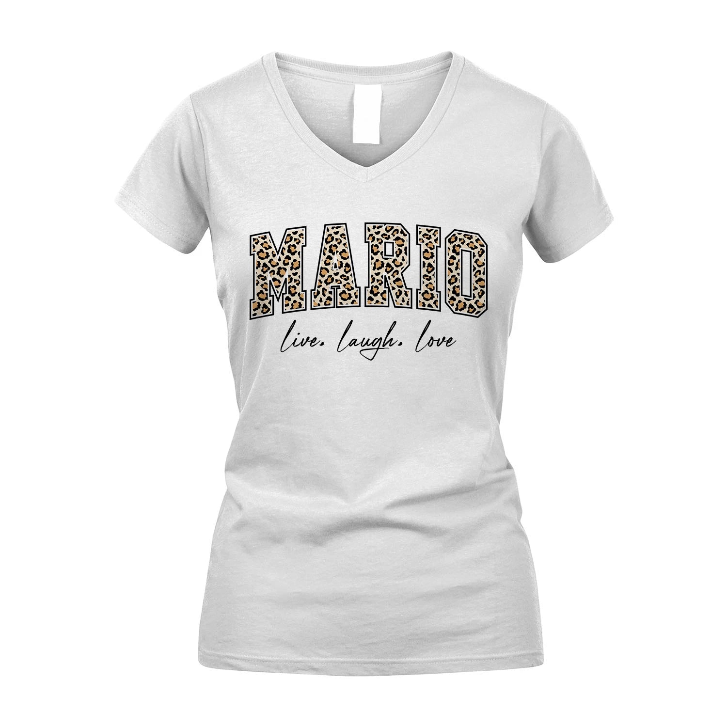 Live Laugh Love Custom Name With Leopard Pattern Shirt MARIO M1-13