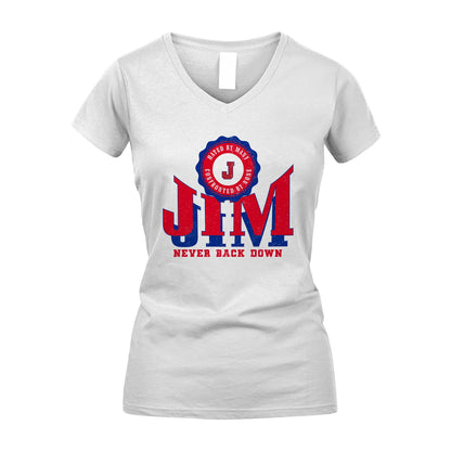 Your Name Never Back Down Shirt JIM M1-33