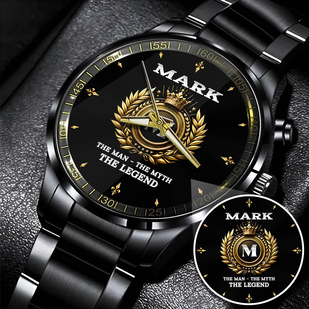 The Man The Myth The Legend Olive Crown Watch MARK M1-W5