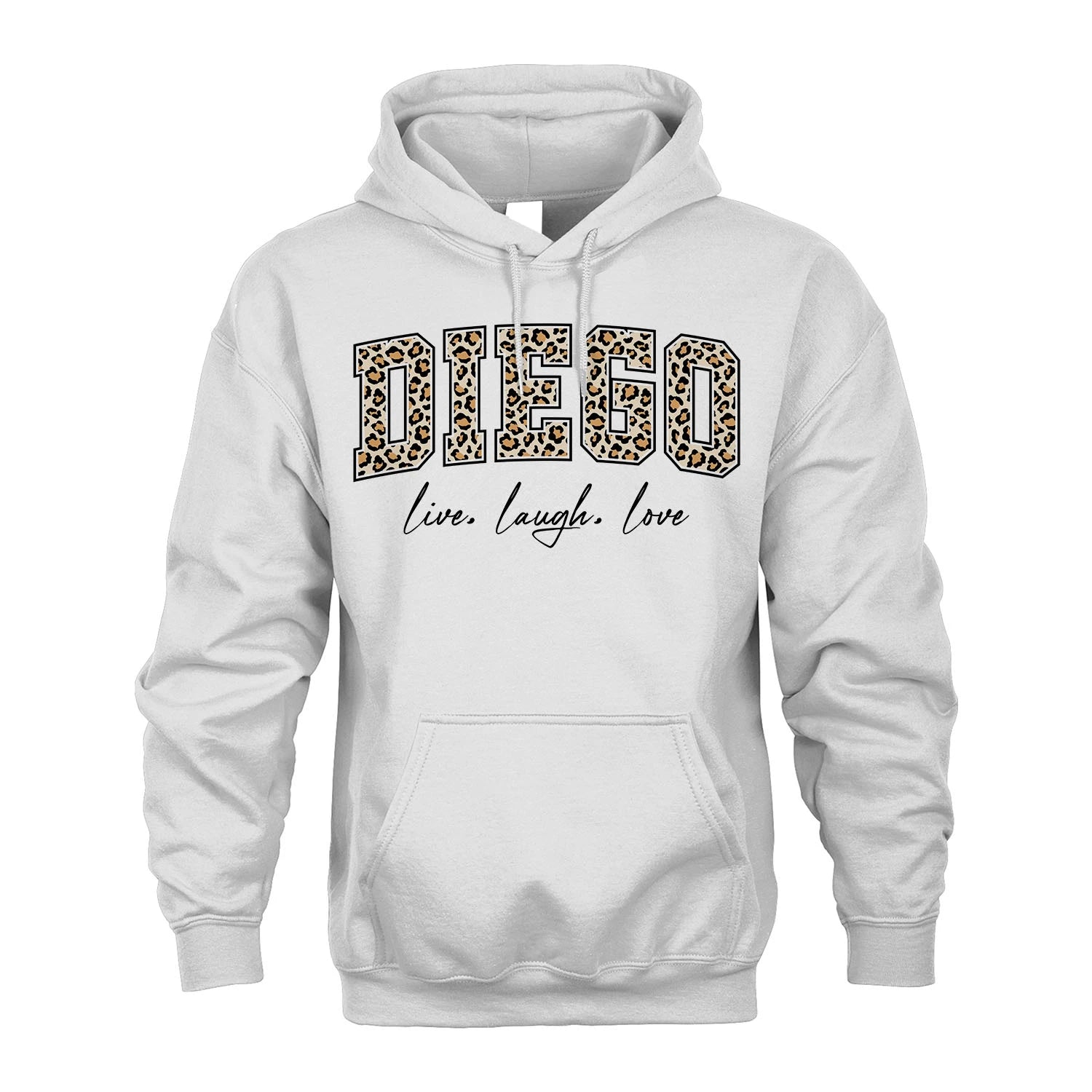 Live Laugh Love Custom Name With Leopard Pattern Shirt DIEGO M1-13