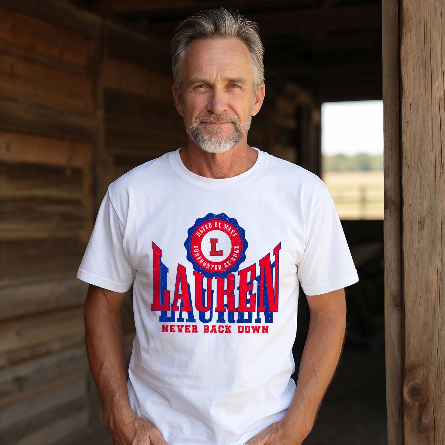 Your Name Never Back Down Shirt LAUREN M1-33