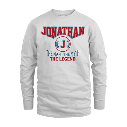 The Man The Myth The Legend Jet Style Shirt JONATHAN M1-9