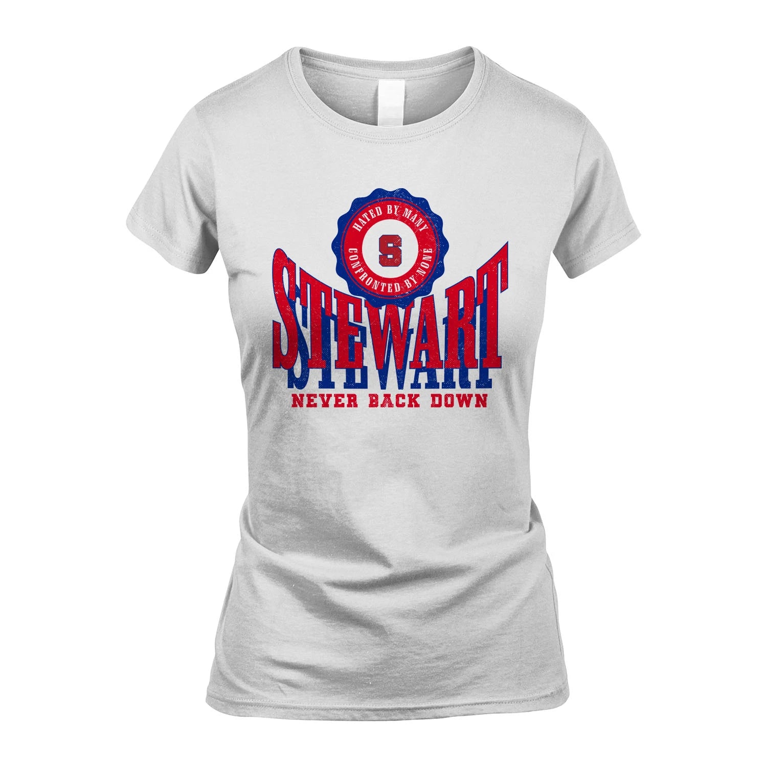 Your Name Never Back Down Shirt STEWART M1-33
