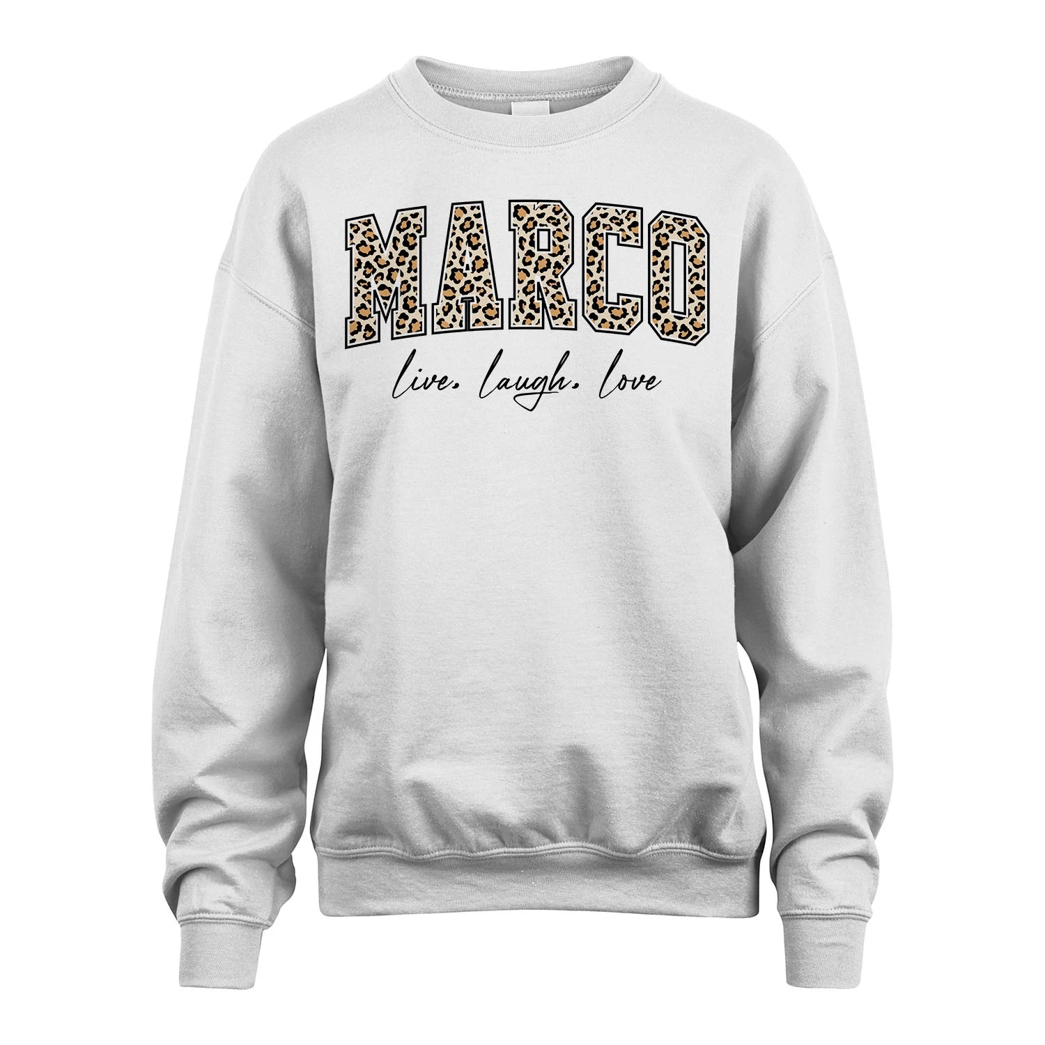 Live Laugh Love Custom Name With Leopard Pattern Shirt MARCO M1-13