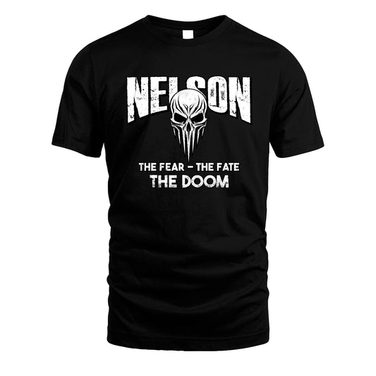 The Fear The Fate The Doom Skull Shirt NELSON M1-39