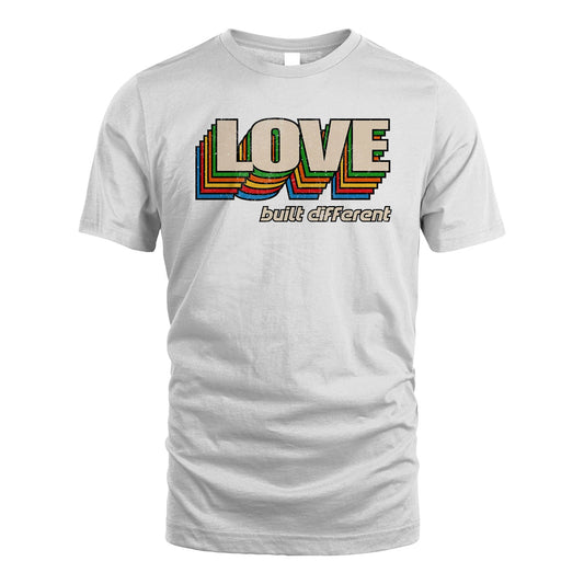 Your Name Built Different Retro Shirt LOVE M1-26