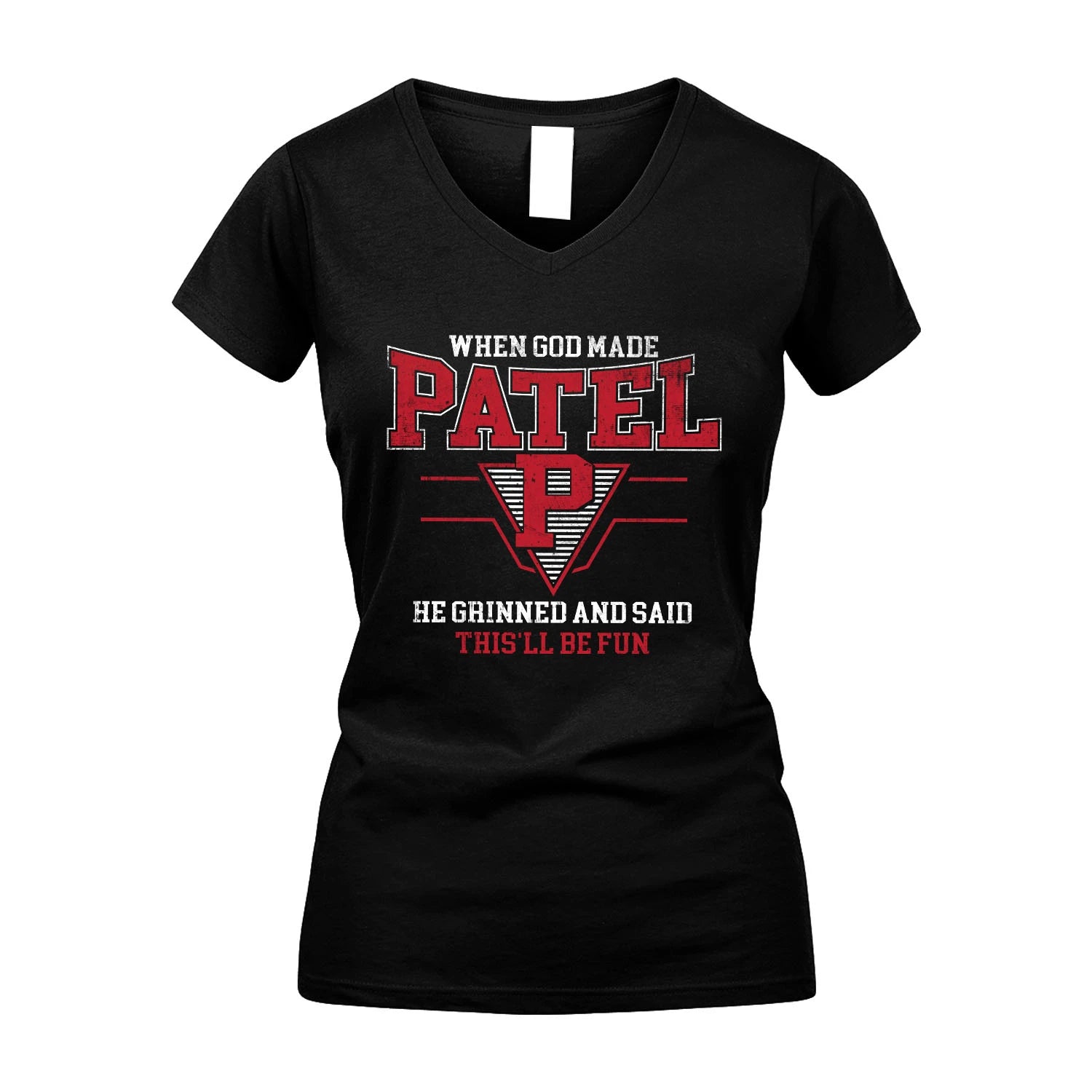 When God Made Your Name He Grinned And Said This'll Be Fun Baseball Shirt PATEL M1-29