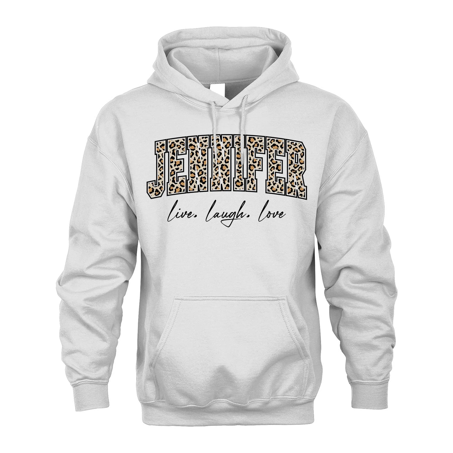 Live Laugh Love Custom Name With Leopard Pattern Shirt JENNIFER M1-13
