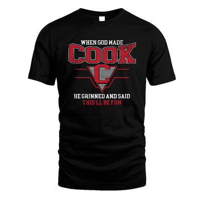 When God Made Your Name He Grinned And Said This'll Be Fun Baseball Shirt COOK M1-29