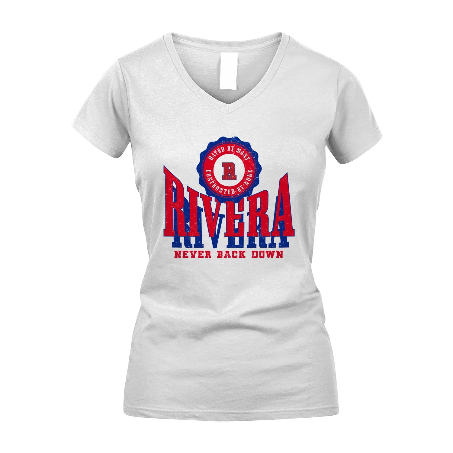 Your Name Never Back Down Shirt RIVERA M1-33