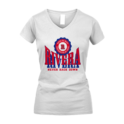 Your Name Never Back Down Shirt RIVERA M1-33