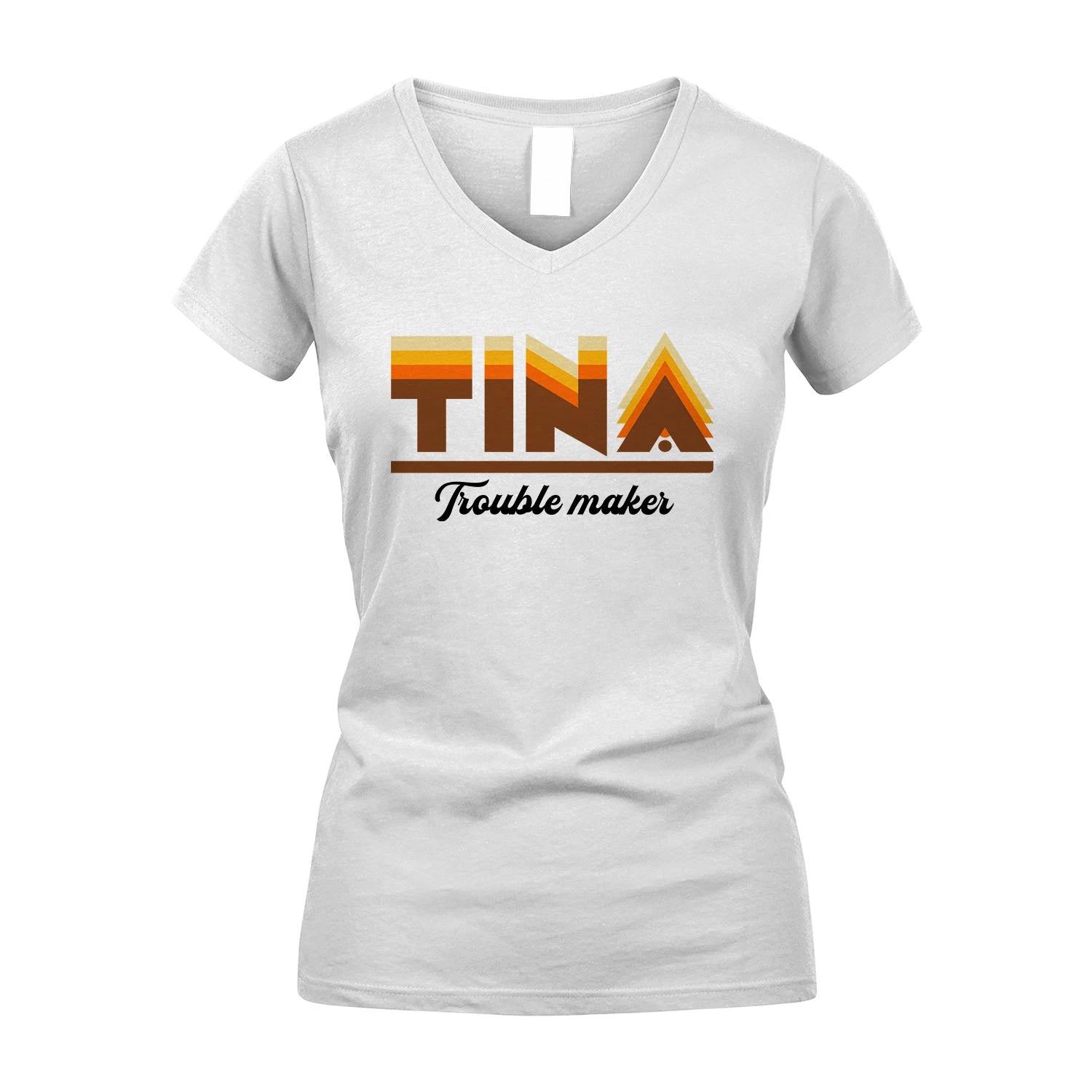 Your Name Trouble Maker Funny Shirt TINA M1-34