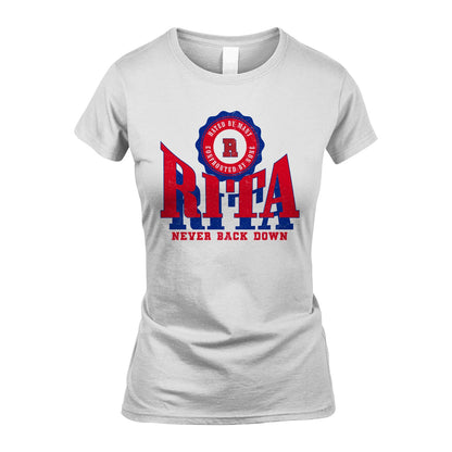 Your Name Never Back Down Shirt RITA M1-33