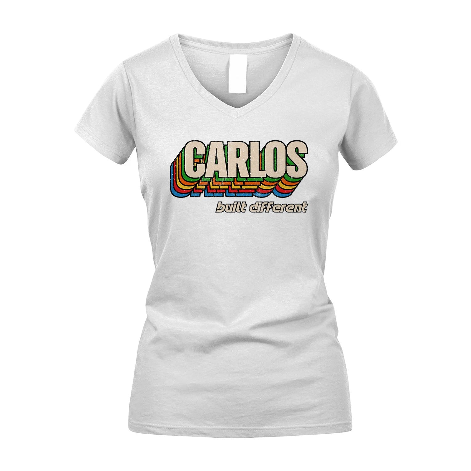 Your Name Built Different Retro Shirt CARLOS M1-26