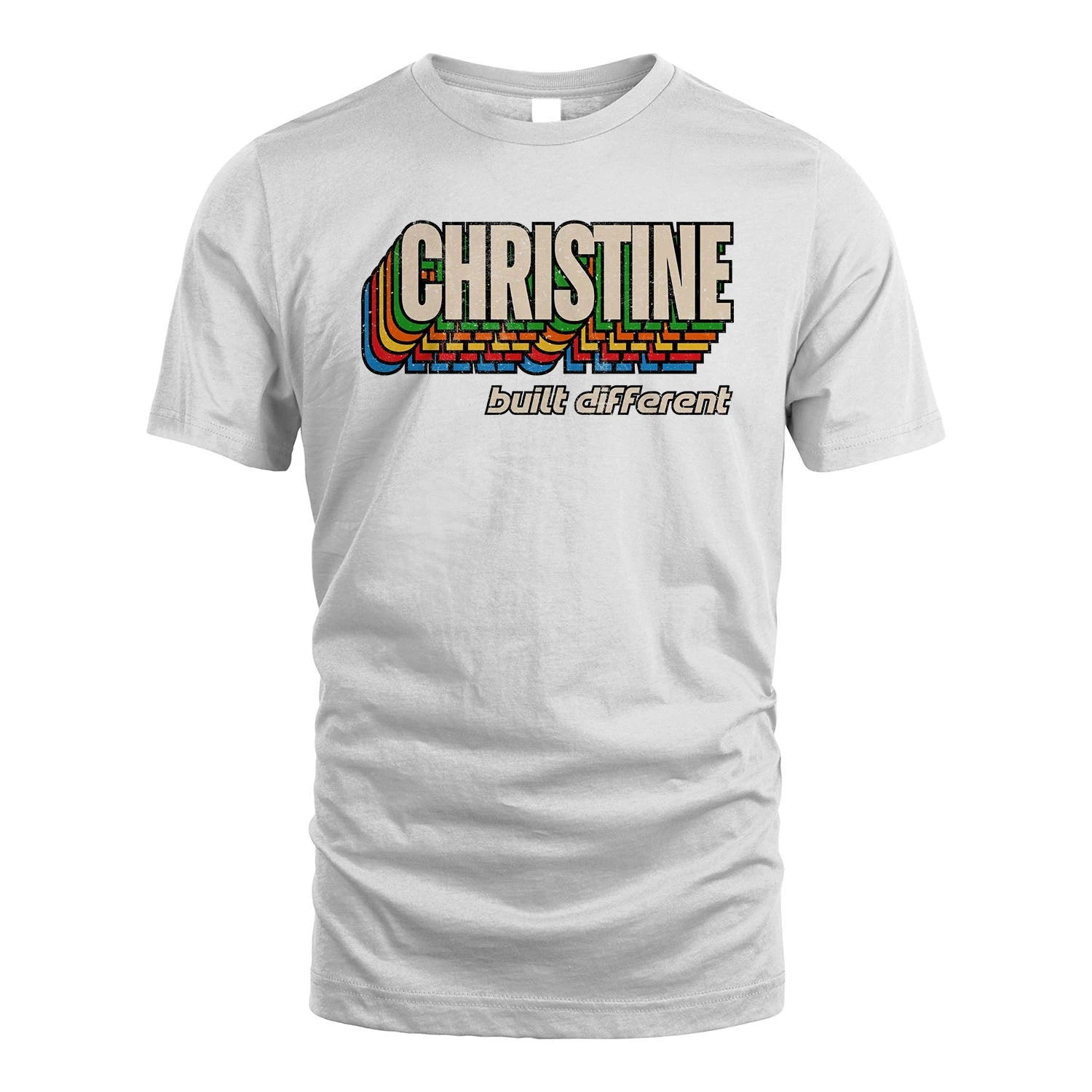 Your Name Built Different Retro Shirt CHRISTINE M1-26