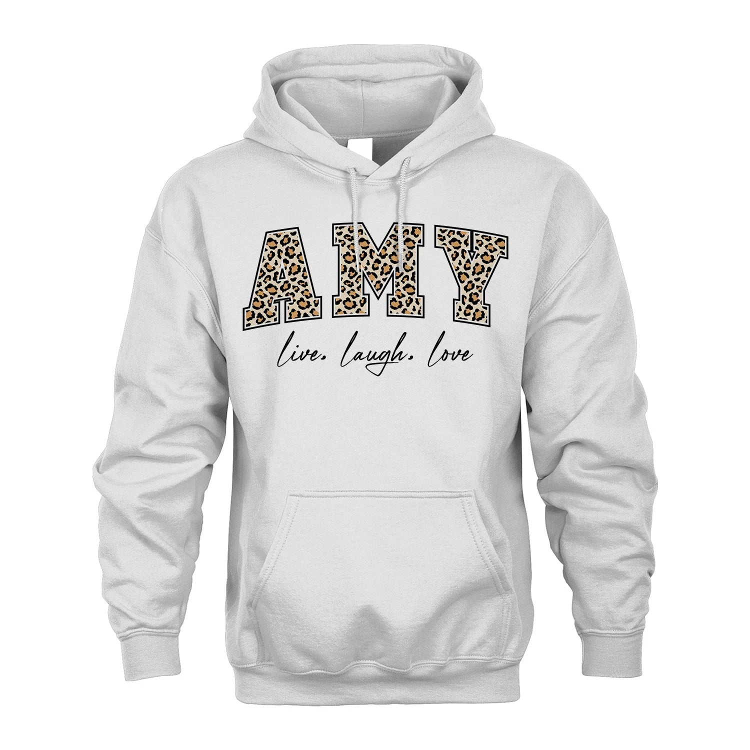 Live Laugh Love Custom Name With Leopard Pattern Shirt AMY M1-13