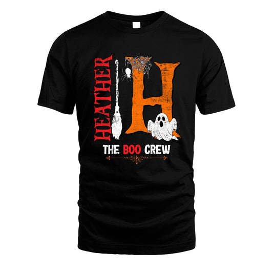 The Boo Crew Halloween With Your Name Shirt HEATHER M1-23