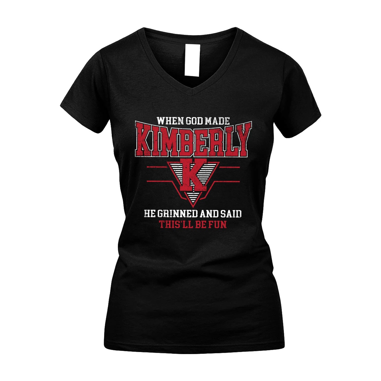 When God Made Your Name He Grinned And Said This'll Be Fun Baseball Shirt KIMBERLY M1-29