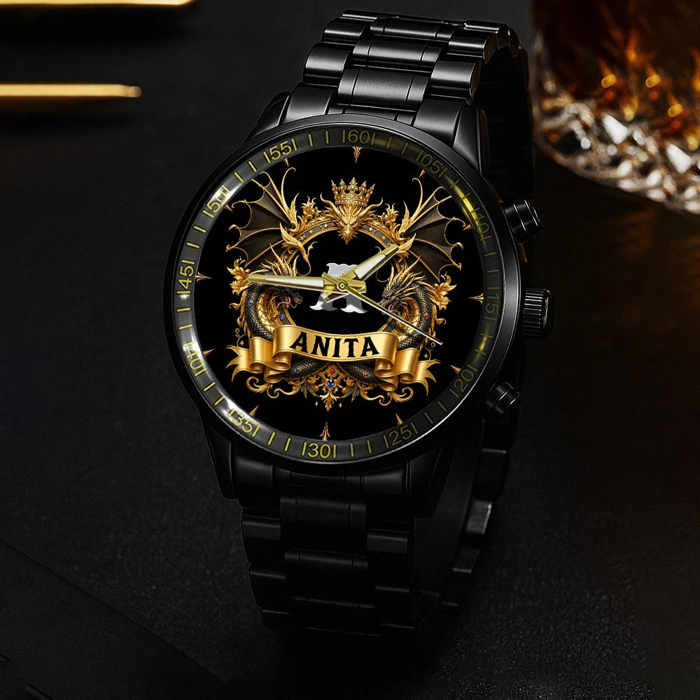 Personalized Name Golden Dragon Watch ANITA M1-W6