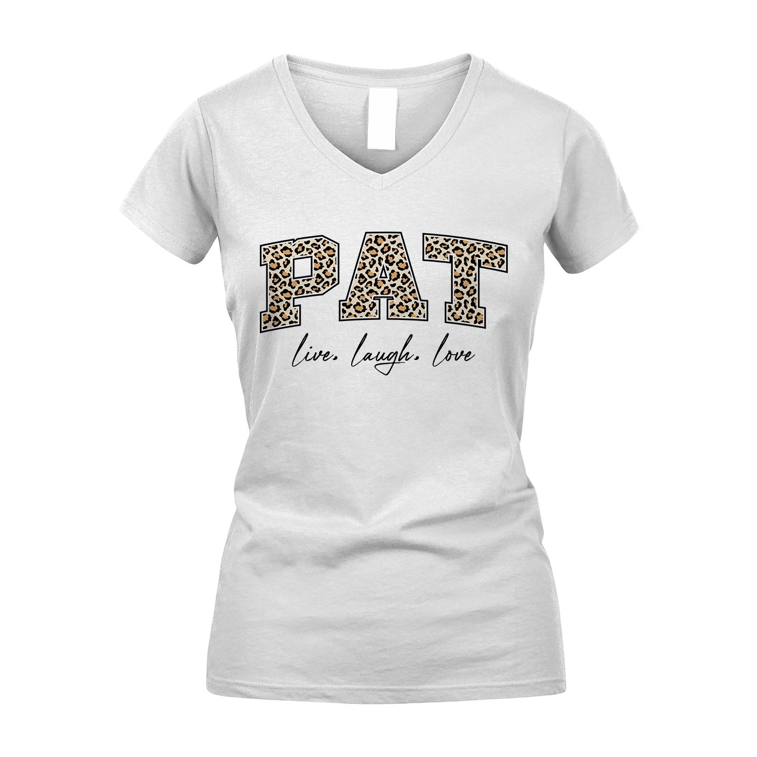 Live Laugh Love Custom Name With Leopard Pattern Shirt PAT M1-13