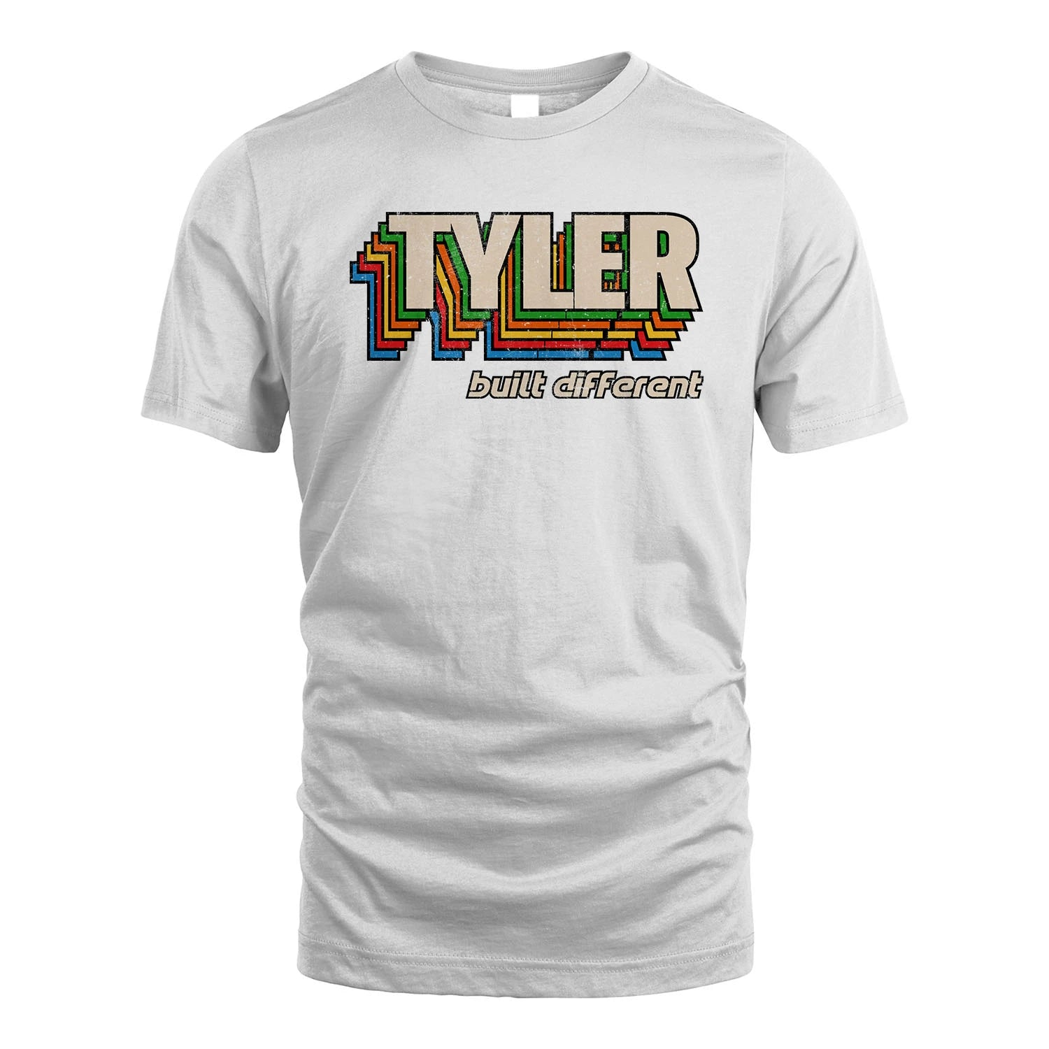 Your Name Built Different Retro Shirt TYLER M1-26