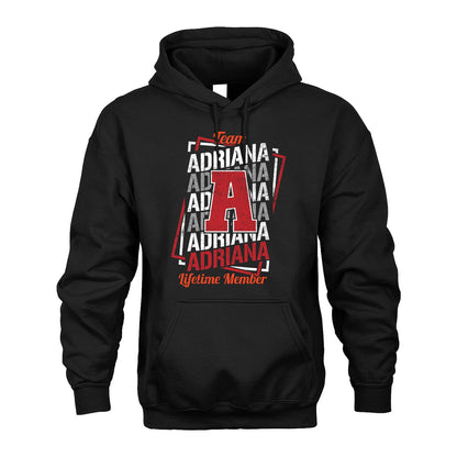 Team Your Name Lifetime Member Sporty Shirt ADRIANA M1-25