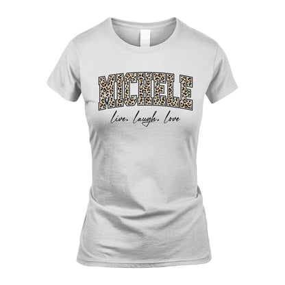 Live Laugh Love Custom Name With Leopard Pattern Shirt MICHELE M1-13