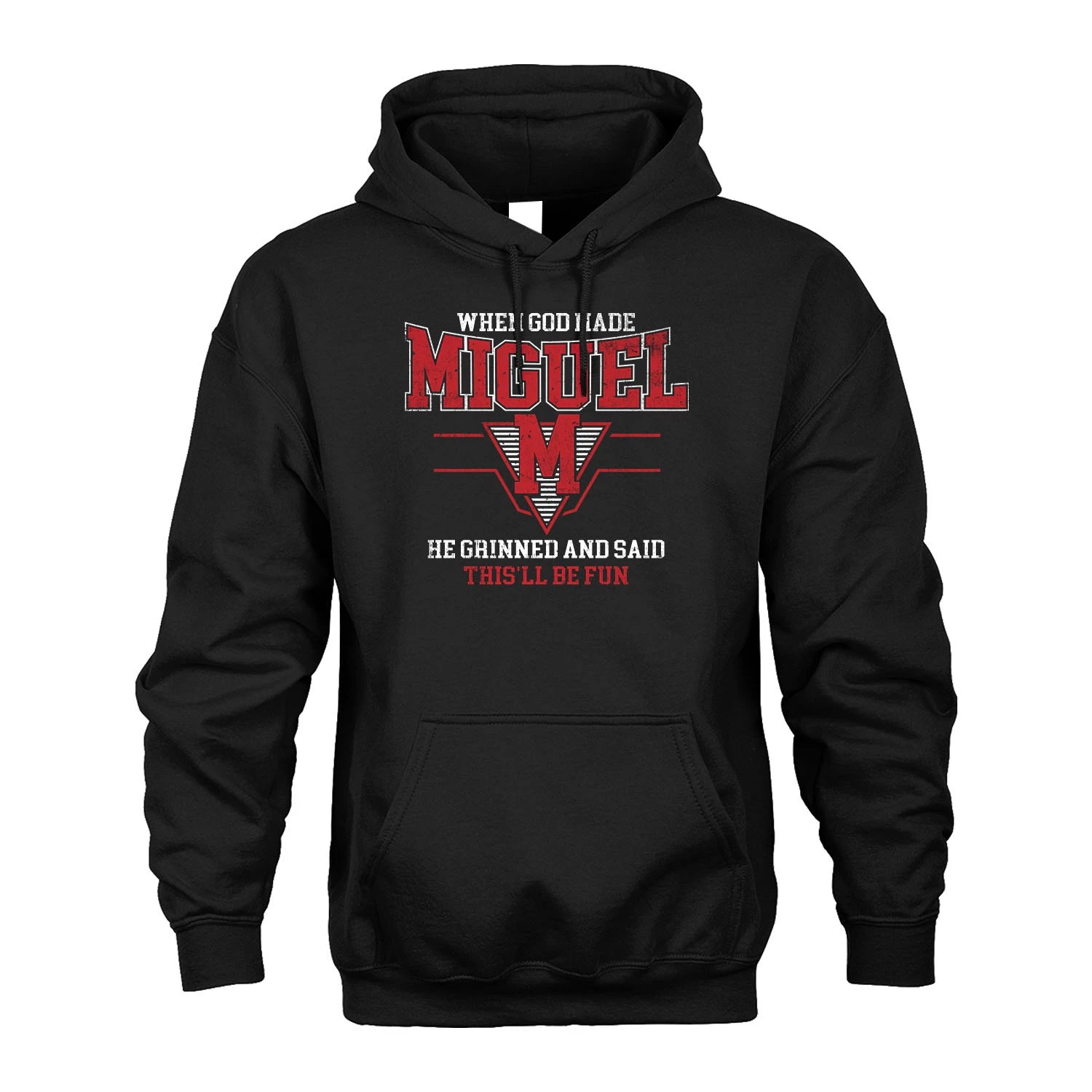 When God Made Your Name He Grinned And Said This'll Be Fun Baseball Shirt MIGUEL M1-29