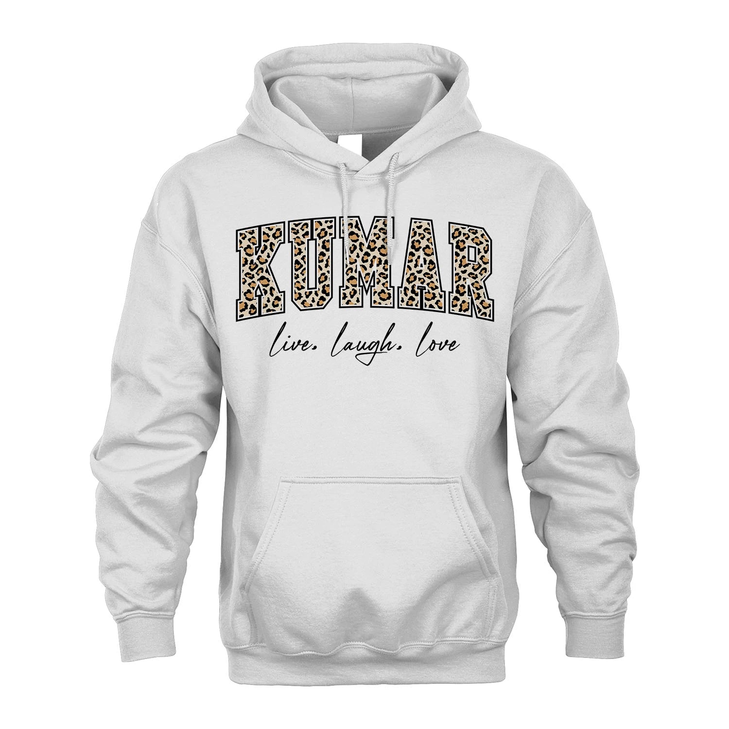Live Laugh Love Custom Name With Leopard Pattern Shirt KUMAR M1-13