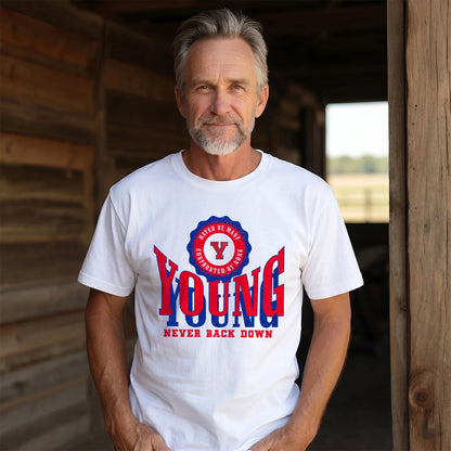 Your Name Never Back Down Shirt YOUNG M1-33