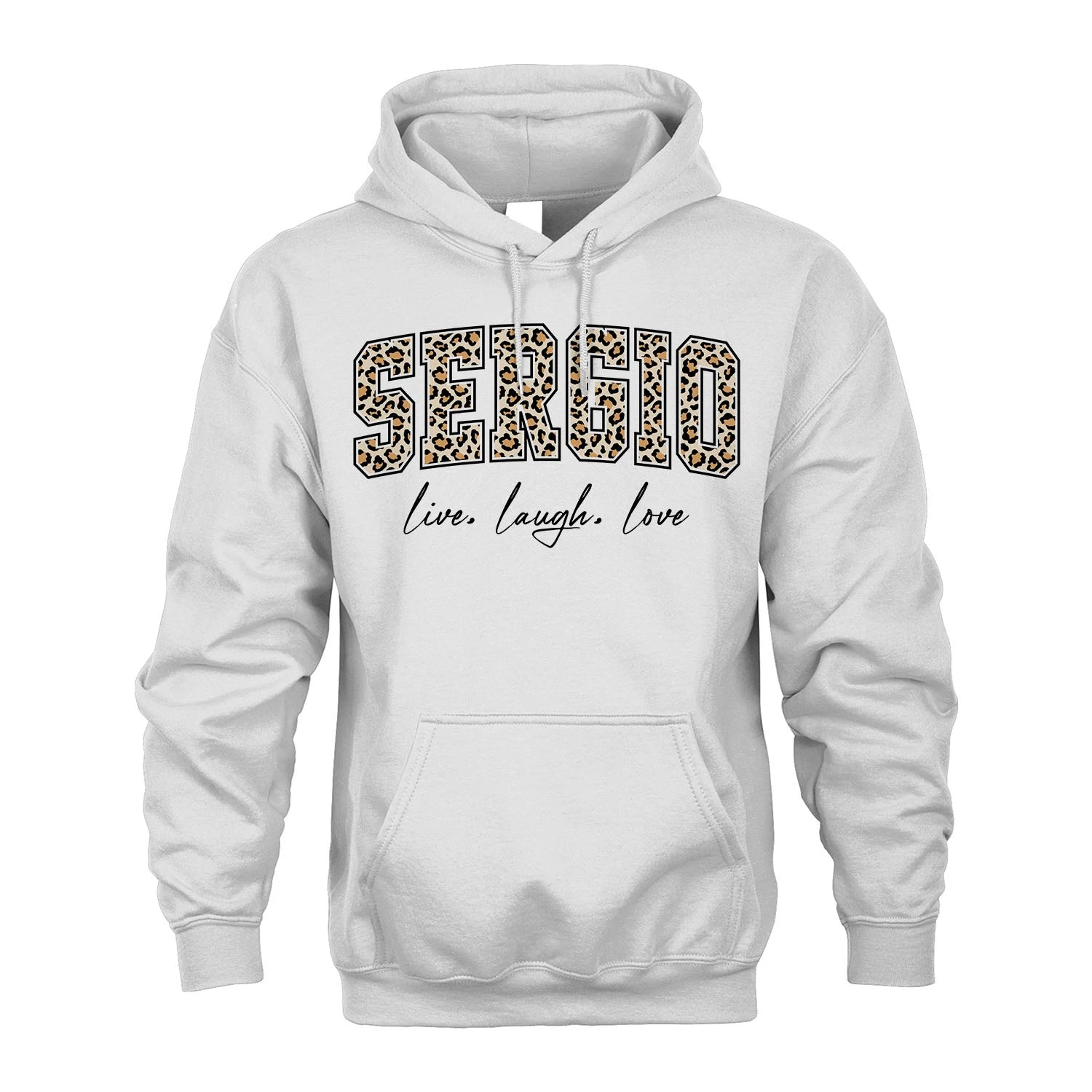 Live Laugh Love Custom Name With Leopard Pattern Shirt SERGIO M1-13