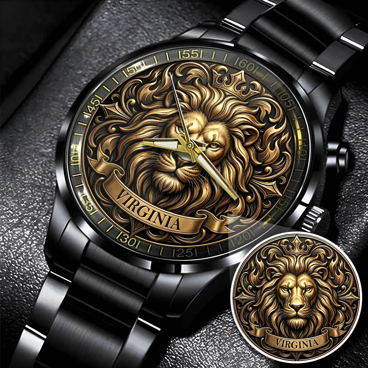 3D King Lion Head Watch VIRGINIA M1-W1