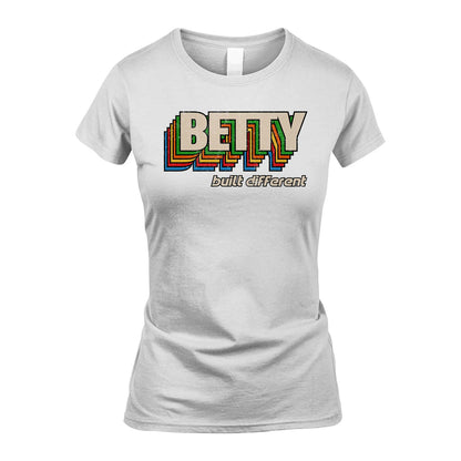 Your Name Built Different Retro Shirt BETTY M1-26